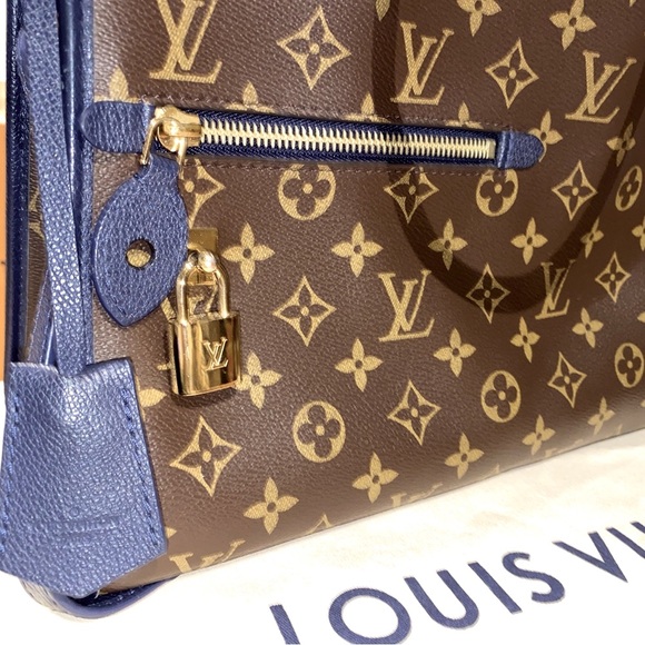 Louis Vuitton Popincourt PM Monogram PM Blue Canvas, Leather Tote Bag - Picture 3 of 11